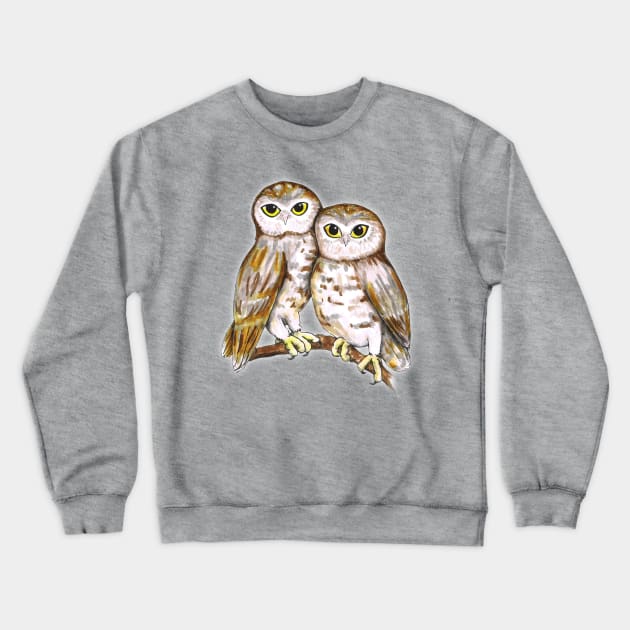 Two cute owls Crewneck Sweatshirt by Bwiselizzy